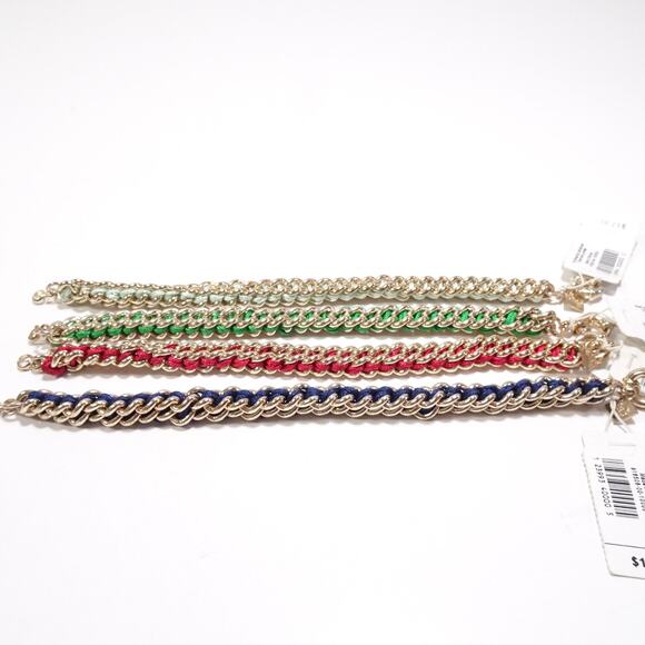 GAP Women's Box Link Braided Multi Color Rainbow Bracelet Set of 4 NWT 75 - Picture 4 of 9